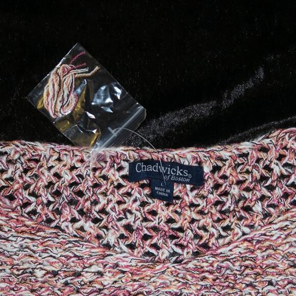 NEW Chadwick's Boston Chunky Knit Tunic Pullover Large Pink Multi 1/2 sleeve NWT - Picture 3 of 10